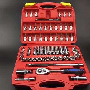 61件套套筒批头棘轮扳手组合套装汽车保机维修理随车工具箱