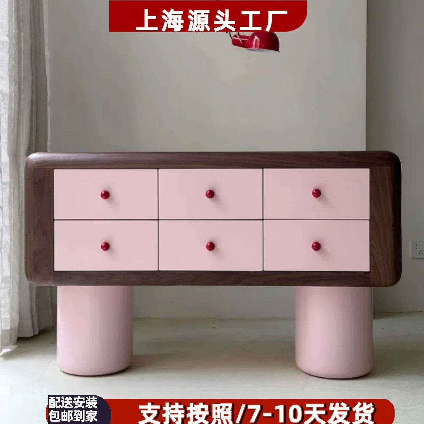 北欧烤漆玄关台个性艺术入户餐边柜现代简约六斗柜收纳装饰柜整装