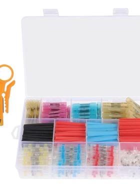 跨境500PCS盒装BHT热缩接线端子/焊锡环/热缩管电线防水套件