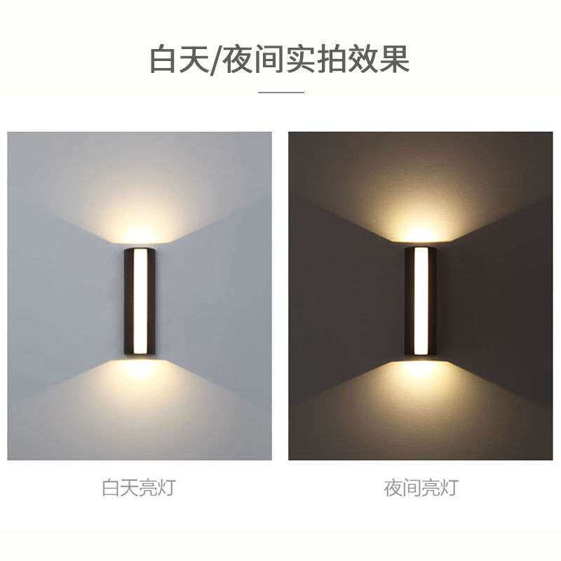 led壁灯庭院室外过道走廊楼梯别墅花园外墙柱子双头三面发光门柱