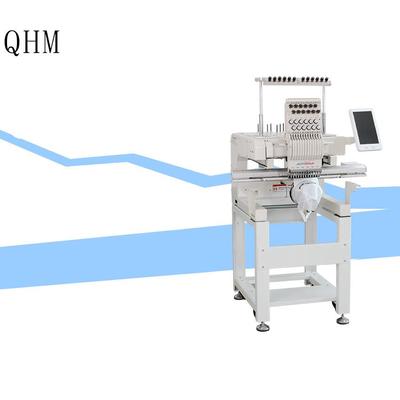 QHM 自动单头12针15针绣花机平绣帽绣成衣绣毛巾绣私人刺绣机