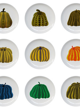 草间弥生南瓜装饰挂盘 日式简约样板房波普家居墙饰陶瓷摆件