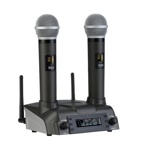 Y/雅桥 UK-908无线话筒家用 唱歌一拖二充电ktv卡拉OK麦克风