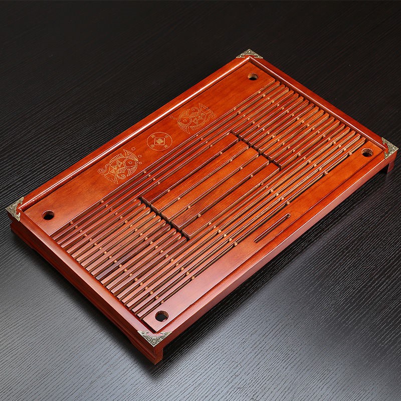 实木茶盘托盘家用功夫茶具配件储水排水两用抽屉式木头小茶台