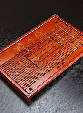 实木茶盘托盘家用功夫茶具配件储水排水两用抽屉式木头小茶台