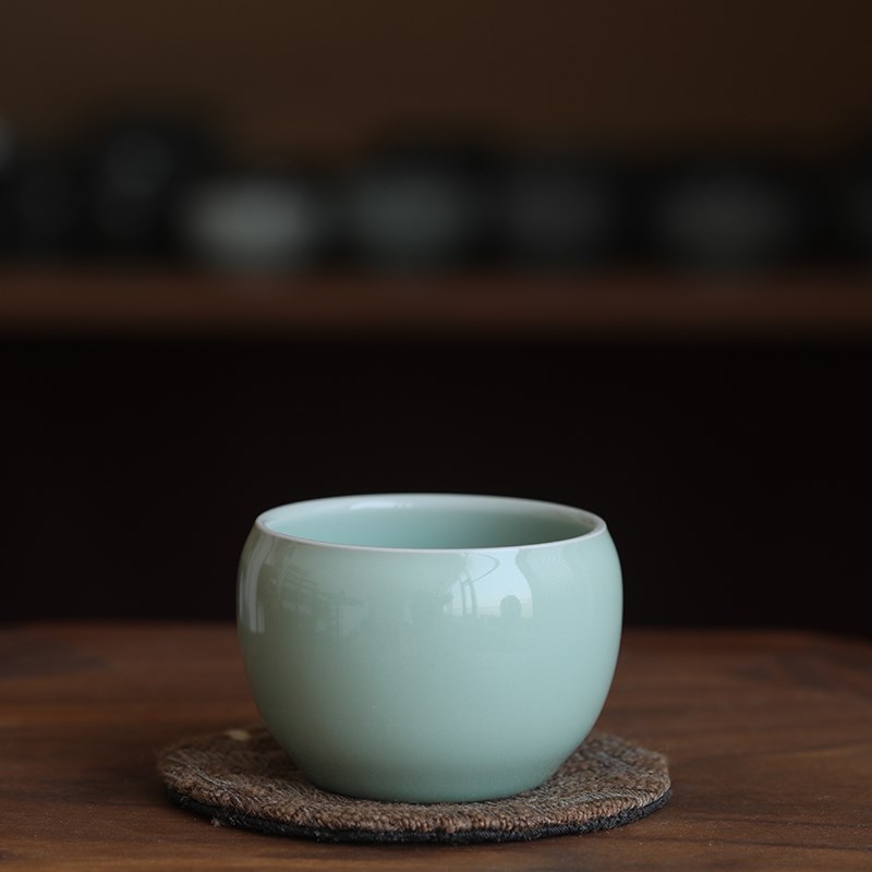 挑tea龙泉青瓷 壶承 杯子茶叶罐 黑胎窑变釉米白釉粉青釉纯色瓷