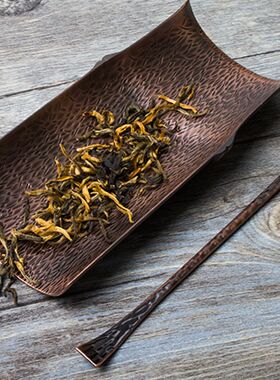 【拾趣阁】赏茶荷 手工金属茶则茶勺茶匙茶道六君子功夫茶道配件