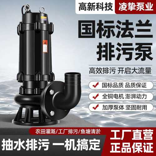WQ排污泵工业级污水抽水泵农用灌溉工地排污潜水泵