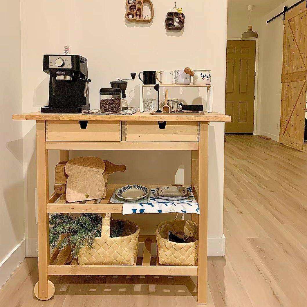 夫洛亚厨房推车实木置物架可移动桌子切菜桌操作台落地桌,模玩/动漫/周边/娃圈三坑/桌游,模型制作工具/辅料耗材,淘宝优惠券,粉丝福利购,淘宝优惠卷