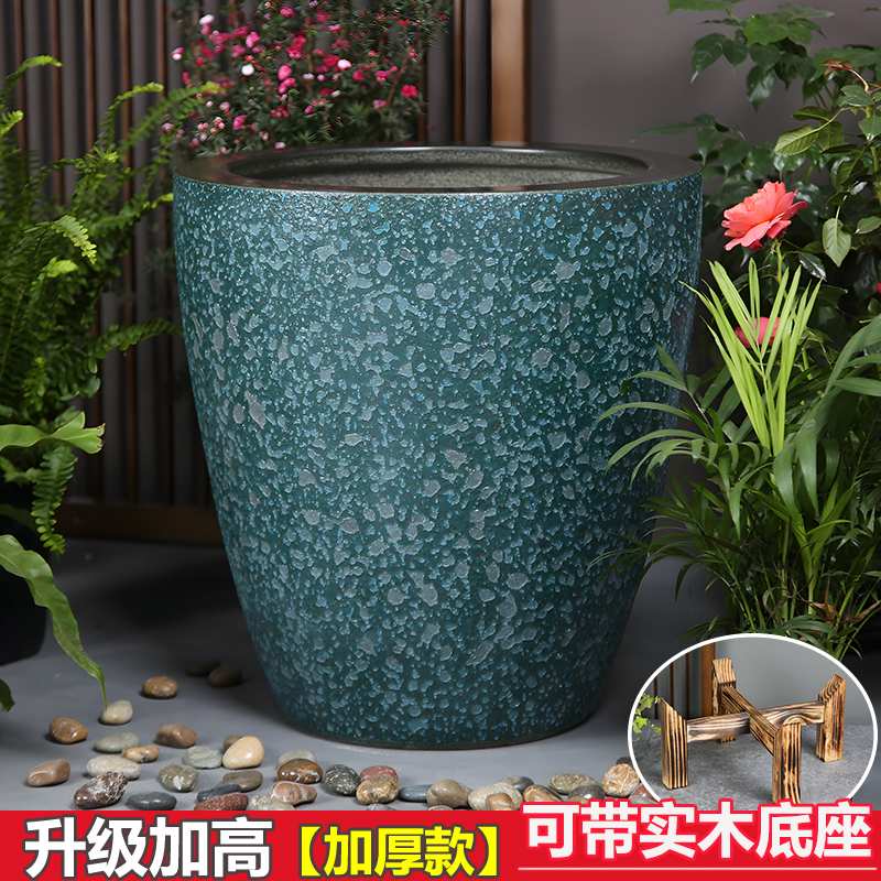 加高大型陶瓷鱼缸睡莲碗莲水培缸绿植插花客厅造景盆阳台庭院蓄水