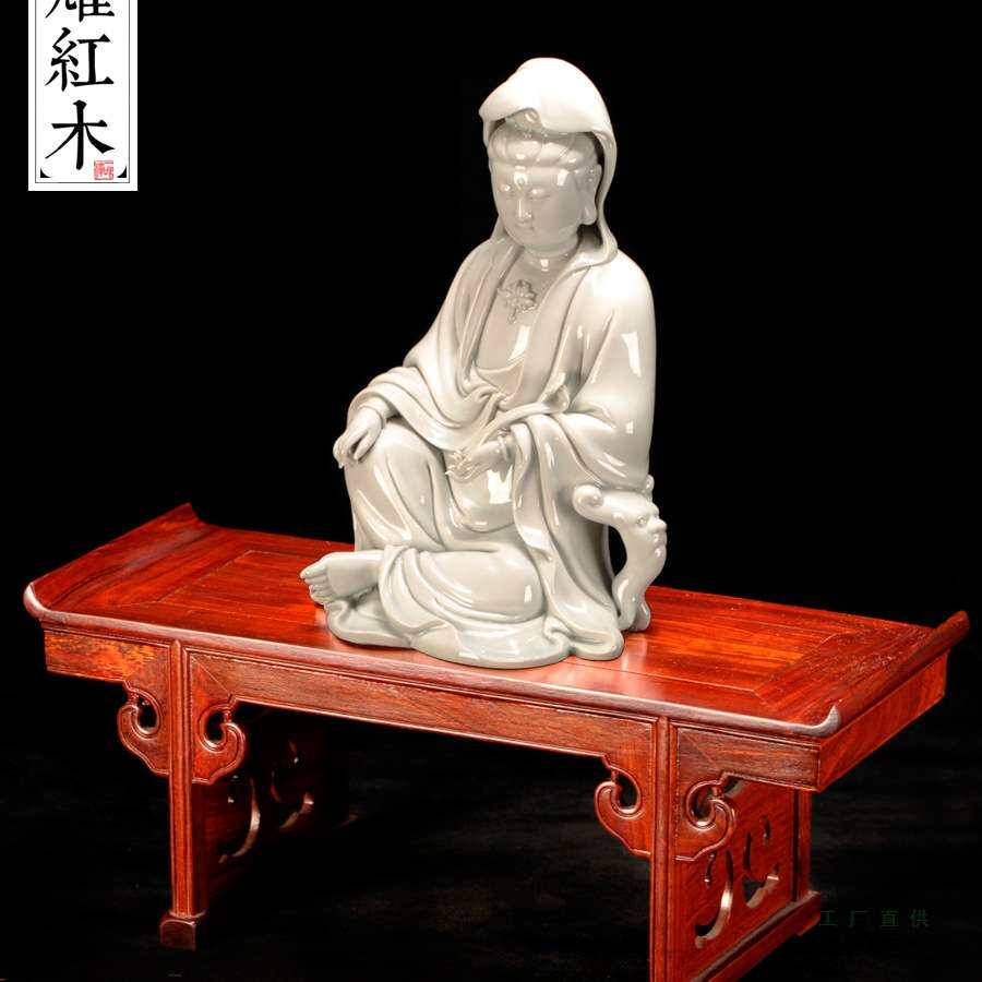 微型家具翘头抽屉琴桌条案 鸡翅木长方形雕花底座小神台供桌