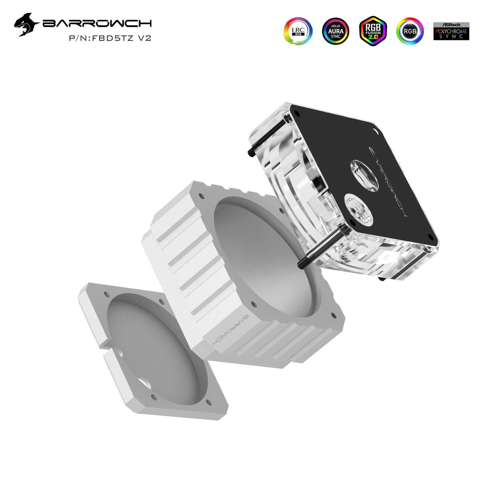 Barrowch D5系列水泵专用 RGB 改装散热套件组合套装 FBD5TZ V2