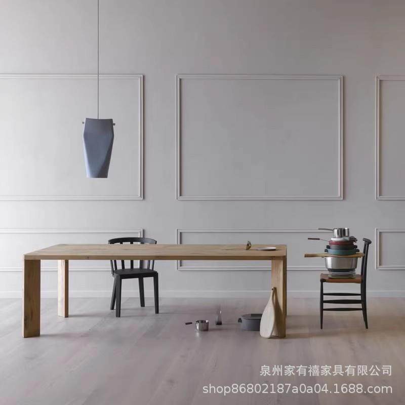 北欧实木会议桌工作台简约办公桌现代书桌长条洽谈桌设计师电脑桌