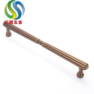 新中式重型酒店家具纯铜大拉手体积大柜门把手长条麻花拉手厂家