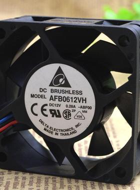 台达 6CM 6025 12V 0.30A AFB0612VH-f00三线双滚珠机箱电源风扇