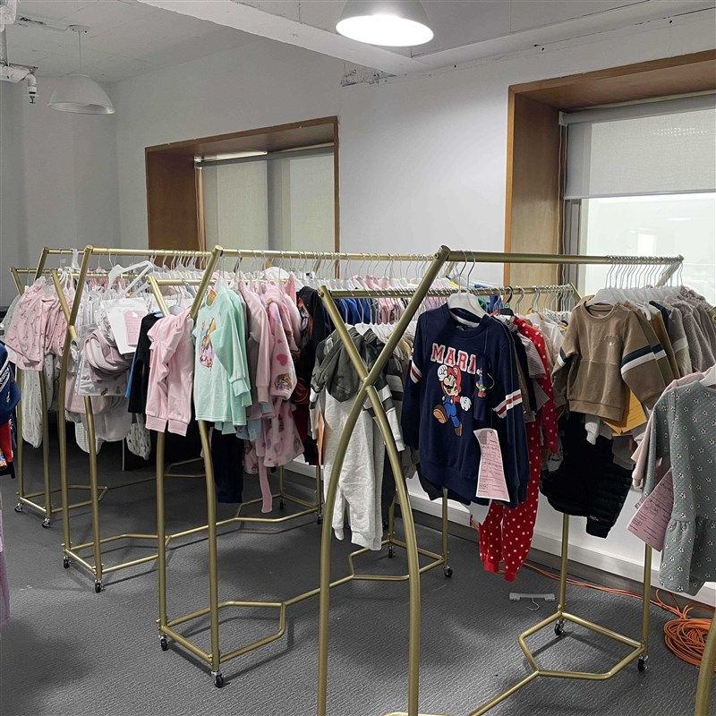 服装店展示架中岛架双排双杠落地式网红挂衣架男女服装店中间货架