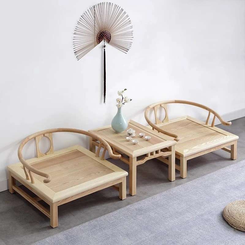 白蜡木茶桌实木书桌复古餐桌椅仿古大脚茶桌禅意功夫桌家用新古典