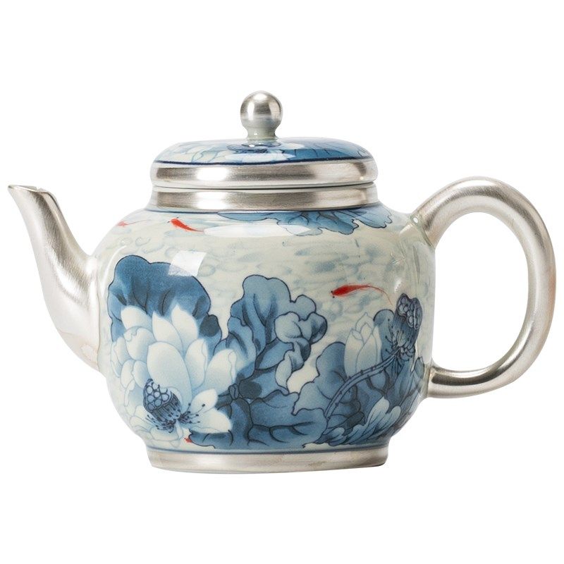 唐舍泡茶单壶功夫茶具家用小套装高档青花瓷养生盖碗茶杯