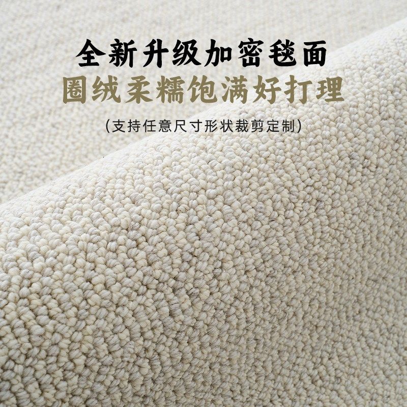 新西兰进口羊毛地毯客厅卧色沙发茶寂侘几风高级感床边毯素室满铺
