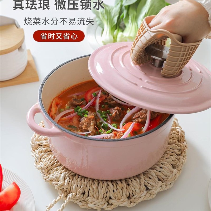 法郎锅法琅锅珐琅锅家用煲汤汤锅炖锅炉郎锅磁粘锅焖烧电不法煮铸