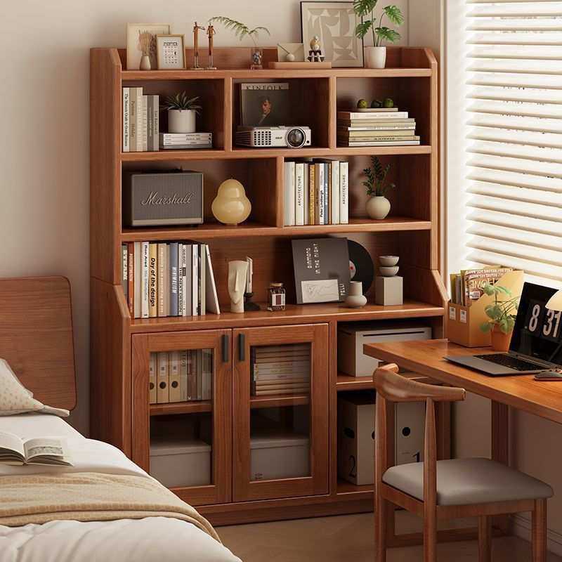 书柜中古风带门多层收纳架家用置物架落地储物柜实木芯靠墙展示柜,模玩/动漫/周边/娃圈三坑/桌游,模型制作工具/辅料耗材,淘宝优惠券,粉丝福利购,淘宝优惠卷