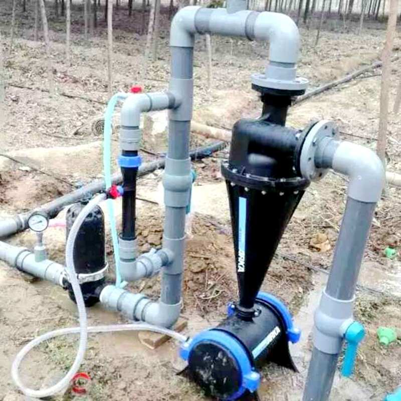 农业园林水枪过滤器4寸灌溉过滤器塑料旋风沙水过滤器离心过滤器