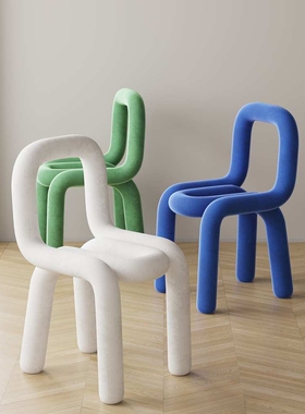 ins克莱因网红化妆凳创意Bold Chair设计师异形简约成人靠背餐椅