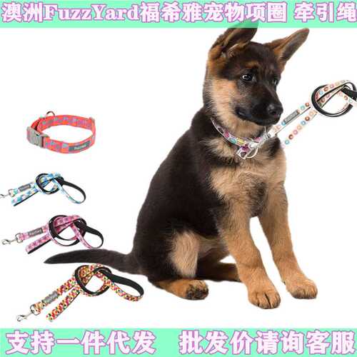 宠物项圈牵引绳FuzzYard福希雅宠物狗牵引带外出遛狗绳子脖圈颈圈