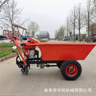 农用柴油电启动汽油手推车 上翻斗手推运输车  轻便式推粪便推车