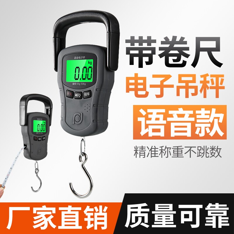 高精度手提电子秤福日50kg便携式家用买菜快递专用称重小型弹簧秤