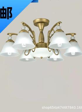 美式简约房间吊灯地中海卧室灯餐厅饭厅书房灯复式楼led吸顶灯具