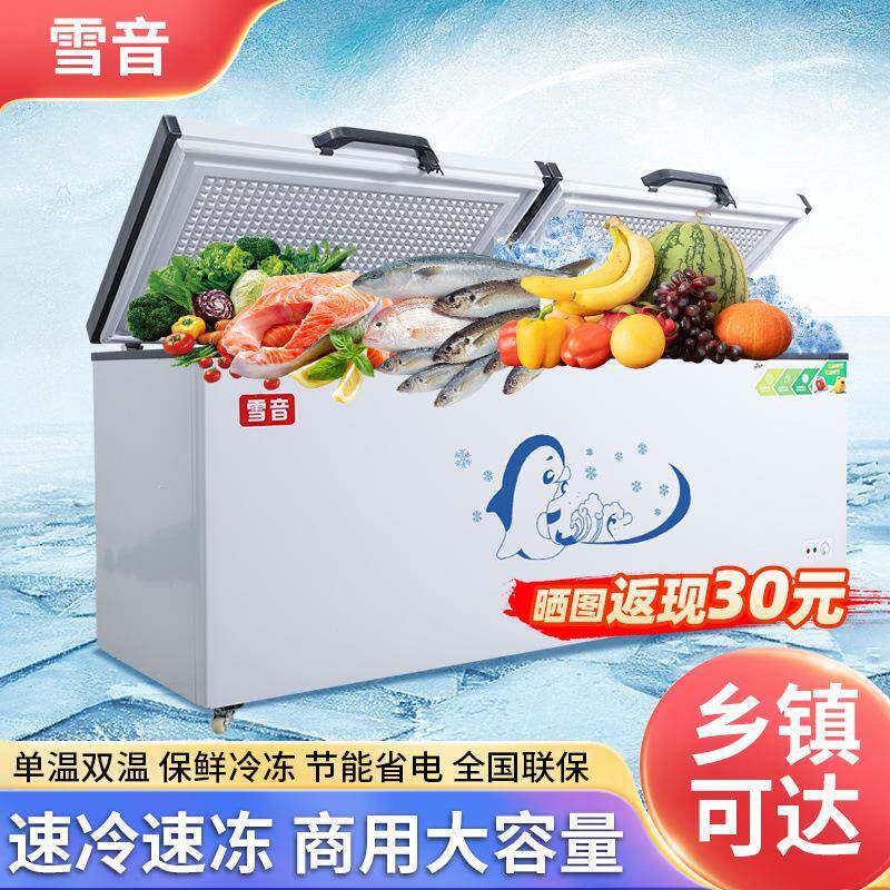 雪音冰柜商用大容量单双温冷藏冷冻铜管卧式保鲜速冻家用超市冰柜