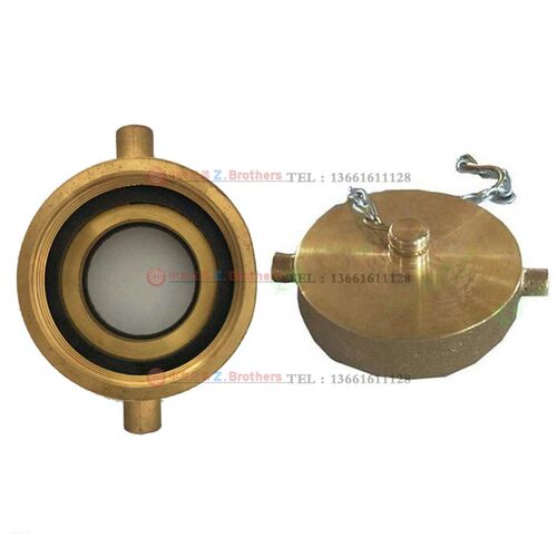 船用美式消防栓闷盖DN40 50 65mm消火栓皮龙水带堵头接扣接口全铜