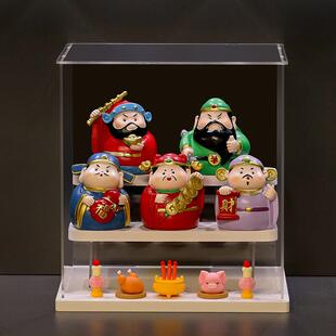 家居供奉摆件福气小神仙五路财神龛乔迁开业礼物寺玄关酒柜展示架