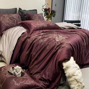 顶奢800T葡萄牙金丝线提花炫彩色埃及长绒棉四件套床品