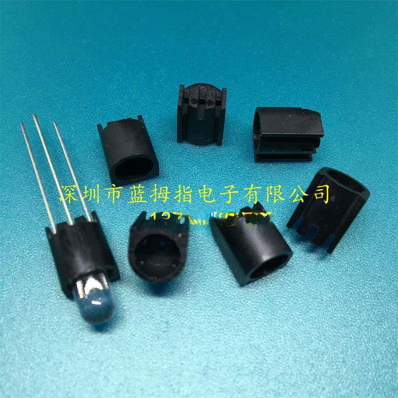 F5LED灯座间隔柱发光二极管5mm单孔三脚固定灯座双色灯灯套隔离柱