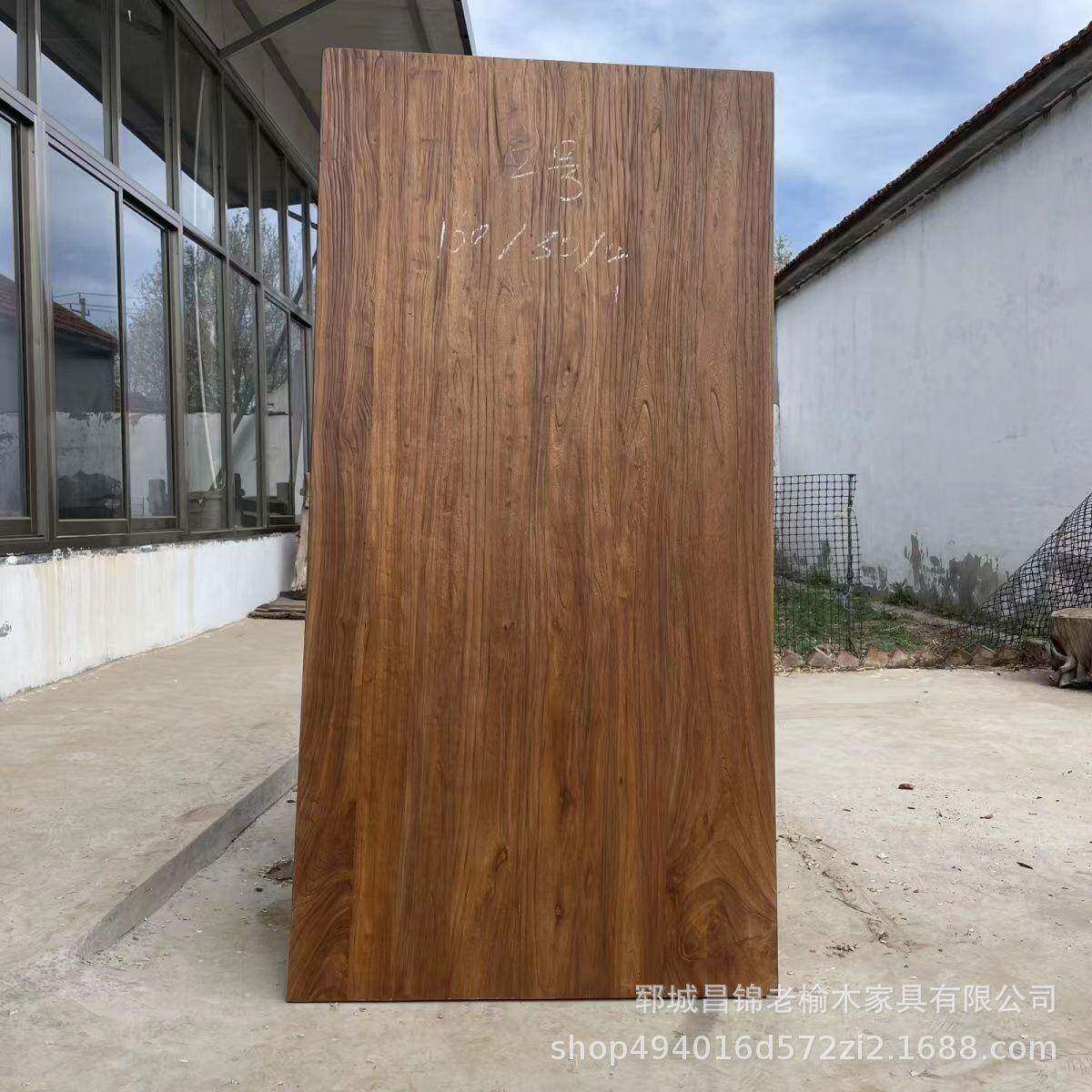 老榆木板材风化实木吧台桌面板木头门板家具办公餐桌子面飘窗板材