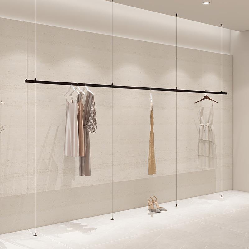 服装店展示架钢丝吊挂不锈钢顶天立地女装童装货架网红挂衣架定制