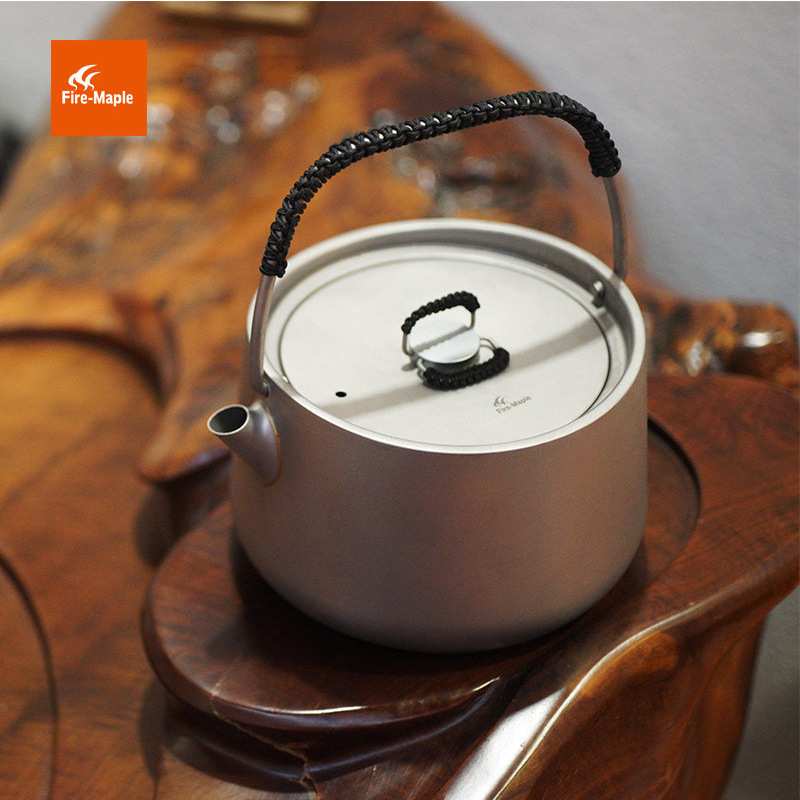 火枫户外般若纯钛茶壶烧水壶 功夫茶具咖啡壶 轻量化泡茶品茶 1L