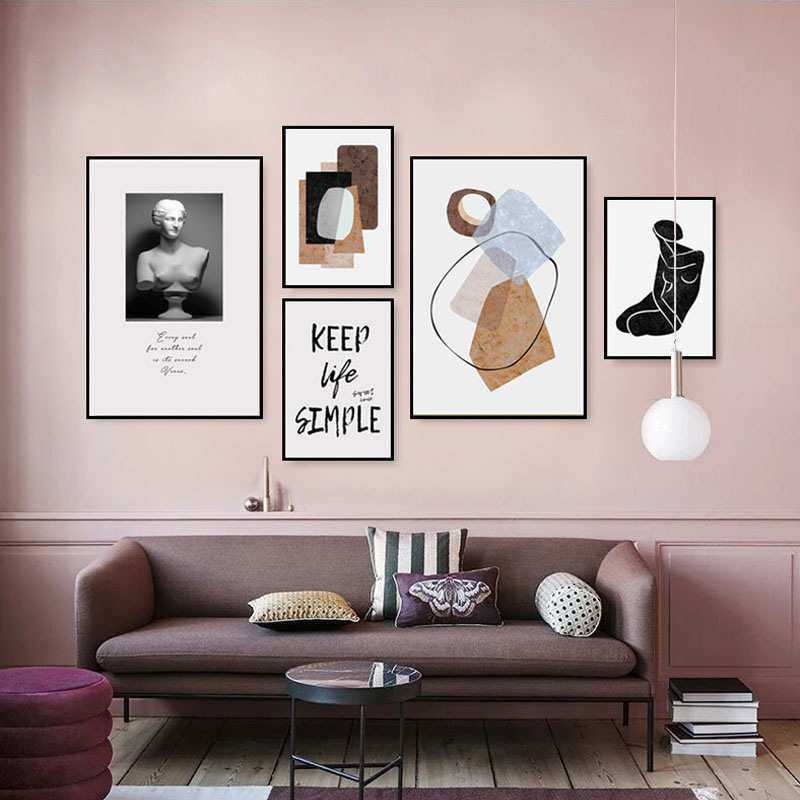 北欧文艺复古客厅组合挂画现代简约装饰画壁画抽象现代沙发背景墙,模玩/动漫/周边/娃圈三坑/桌游,模型制作工具/辅料耗材,淘宝优惠券,粉丝福利购,淘宝优惠卷