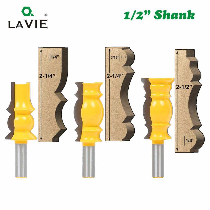 1/2柄3件套扶手刀塔型灯型踢脚线刀木工铣刀直柄刀车刀木工专用