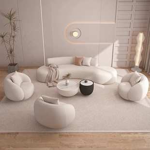 客厅弧形沙发酒店大堂接待区桌椅现代简约设计办公室会客沙发茶几