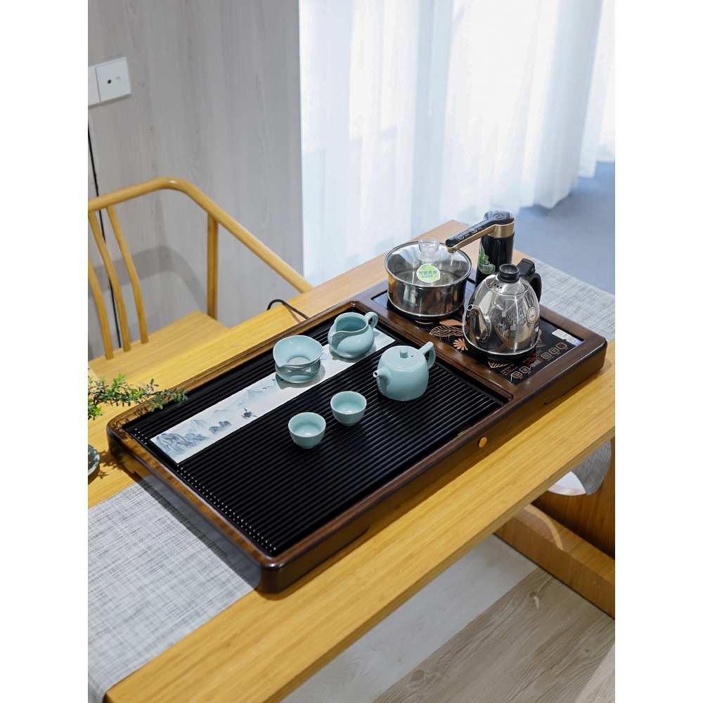 高端电木茶盘家用茶台中式胡桃实木功夫茶具全自动电磁炉一体套装