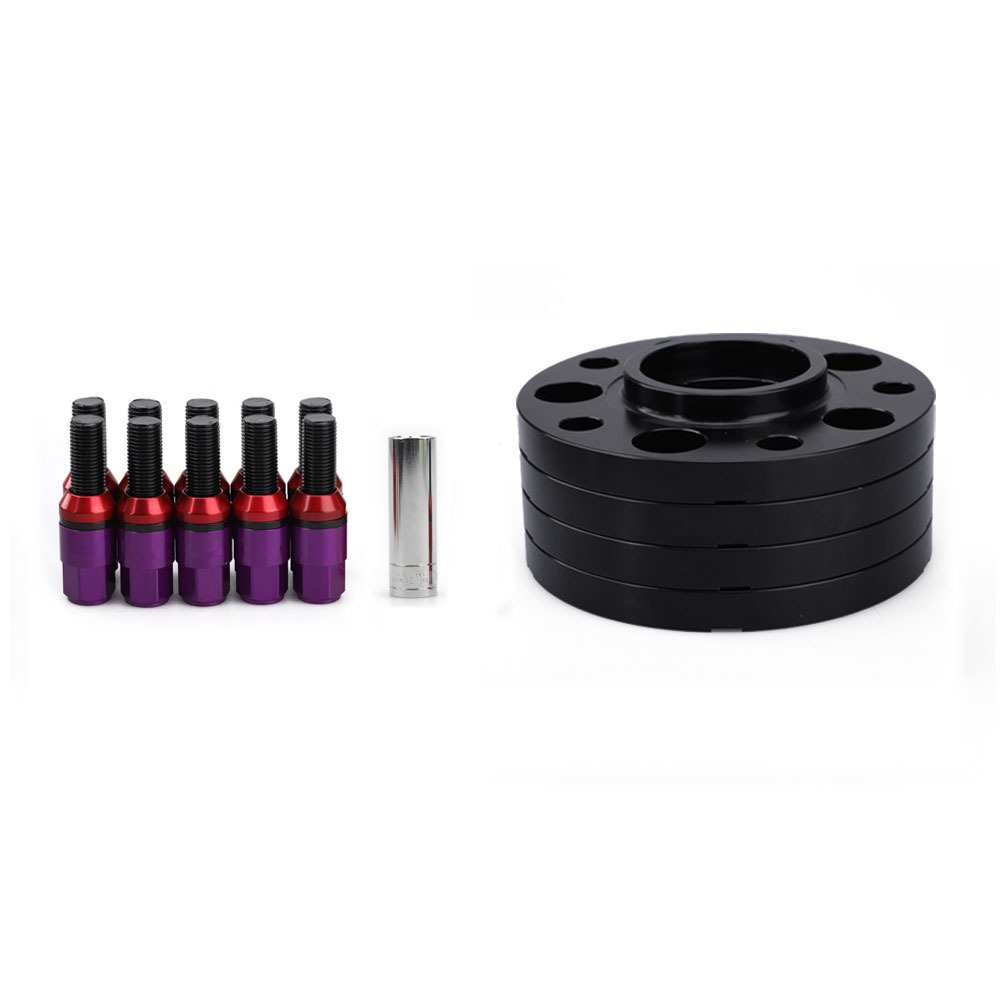 适用奔驰轮毂法兰盘5x112 66.56mm 15mm/20mm 2只装配M12*1.5螺栓