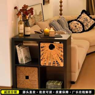 书柜落地置物柜一体靠墙柜子展示柜木柜客厅家用书架卡莱克格子柜