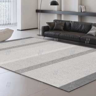 高级感地毯灰色极简线条大面积防水耐脏易打理卧室办公室地毯地垫