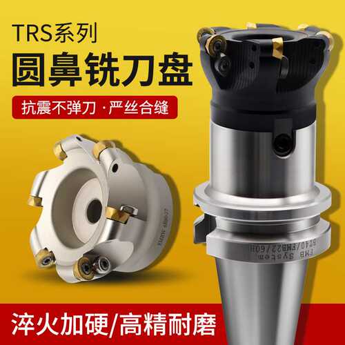 TRS圆鼻数控铣刀盘50R5面铣飞刀盘RD刀片圆角63R6加工中心铣床R8