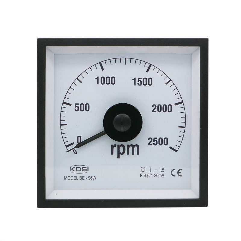 KDSI厂家供应 广角度指针式转速表BE-96W DC4-20mA 2500rpm毫安表