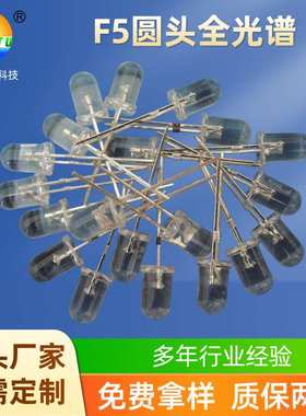 F5mm圆头全光普直插白光灯珠交通灯专用 车灯LED直插发光二极管