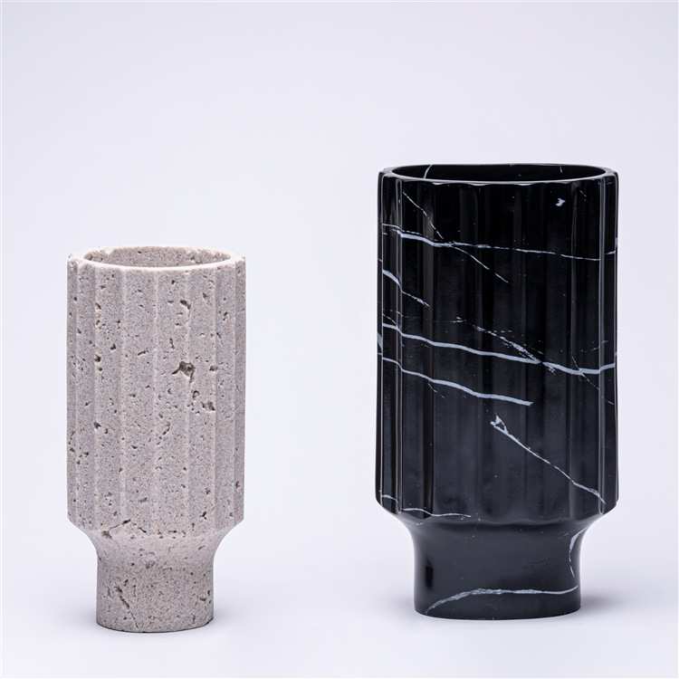 Darchin北欧现代仿大理石纹树脂花瓶花器摆件客厅餐厅软装饰品